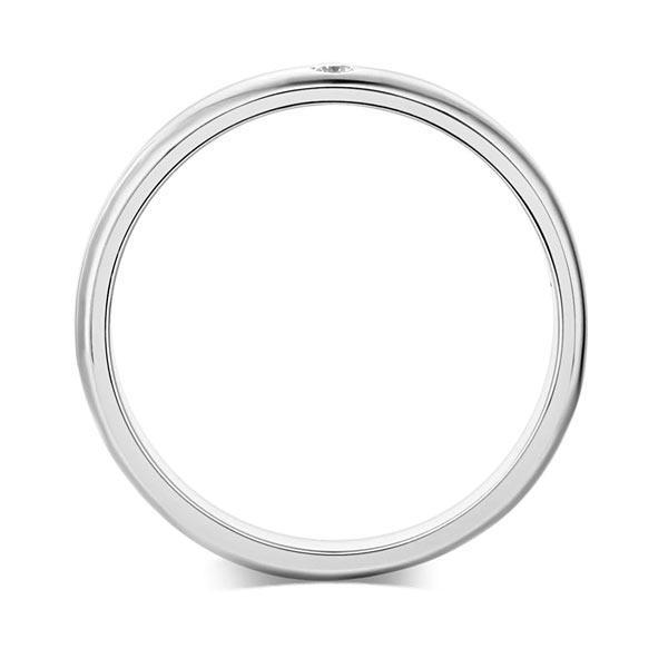 Men Solid Classic 14k White Gold .03 CT Diamond Band