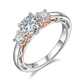 Vintage 1 Carat Rose Gold Two Tone Ring