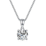 Set 1 | Moissanite 1 CT Pendant Necklace & 2 CT Round Cut Stud Earrings