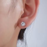 Vintage Round Cut 1.55 CT Topaz/.12 CT Diamonds 14K Rose Gold Studs